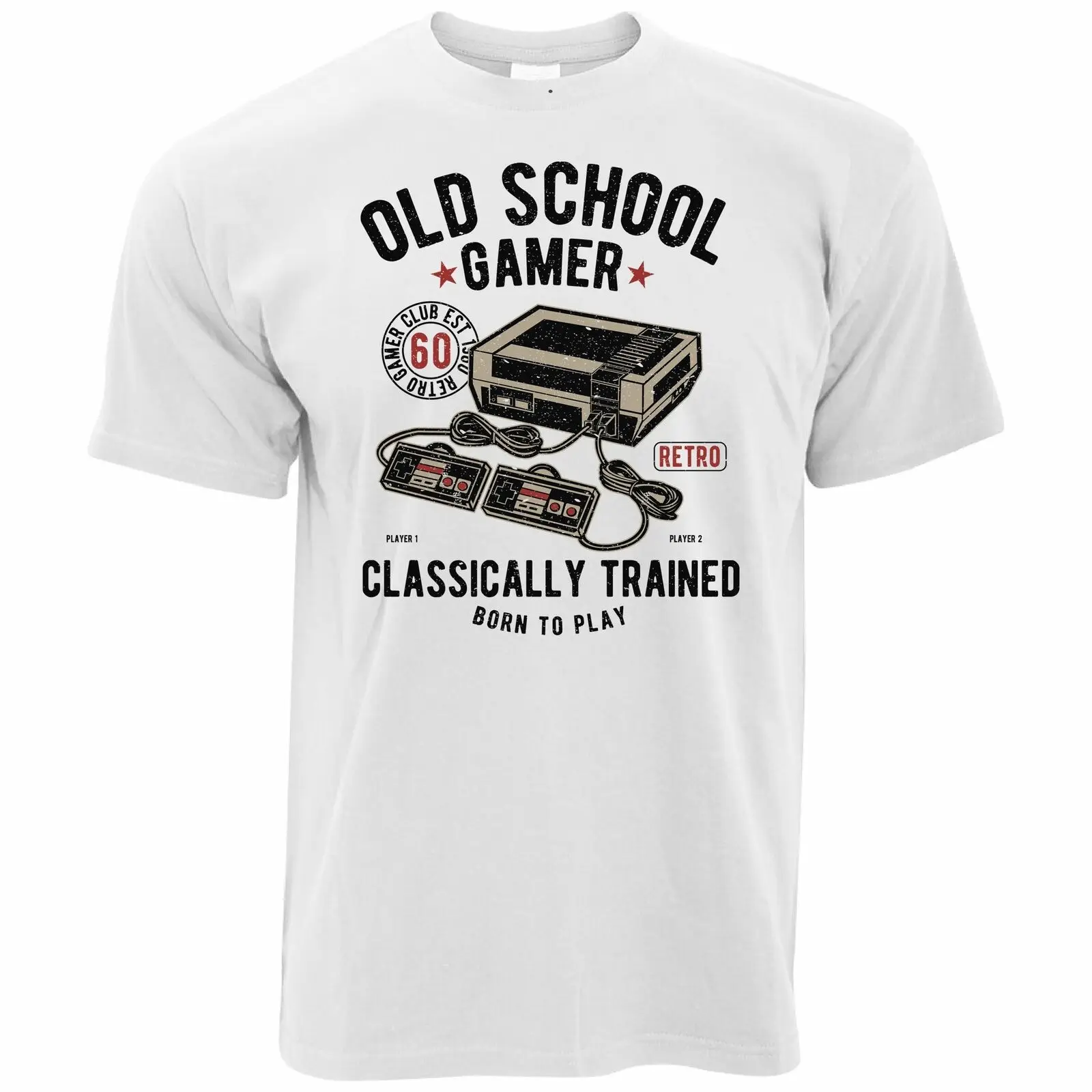 

Mens Gaming T Shirt Old School Gamer Retro Video Game Arcade Console Tshirts Tee
