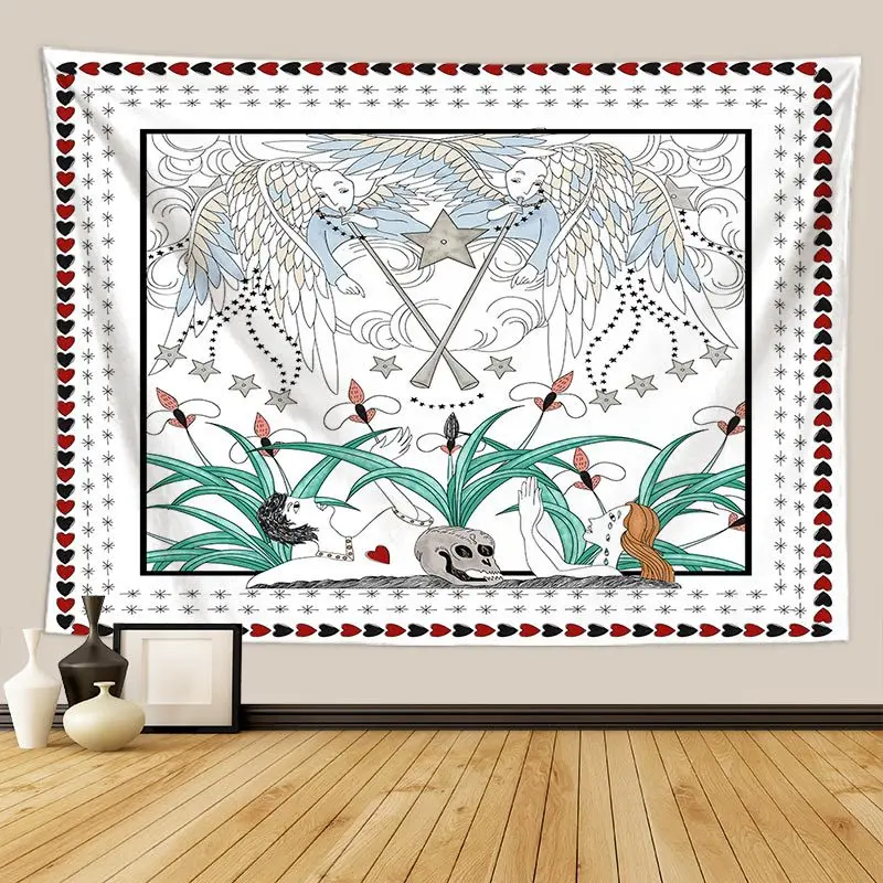 Пять звезд настенный гобелен с индийской мандалой Настенный декор тканые