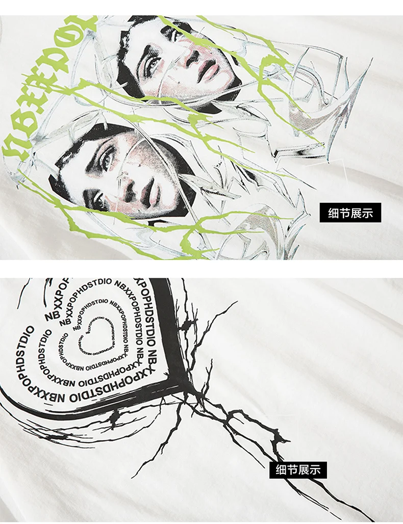 

Vefadisa Summer Newest Character Print Women T-shirt 2021 Letter Print Couple T-shirt Oversize Casual Couple T-shirt QYF5838