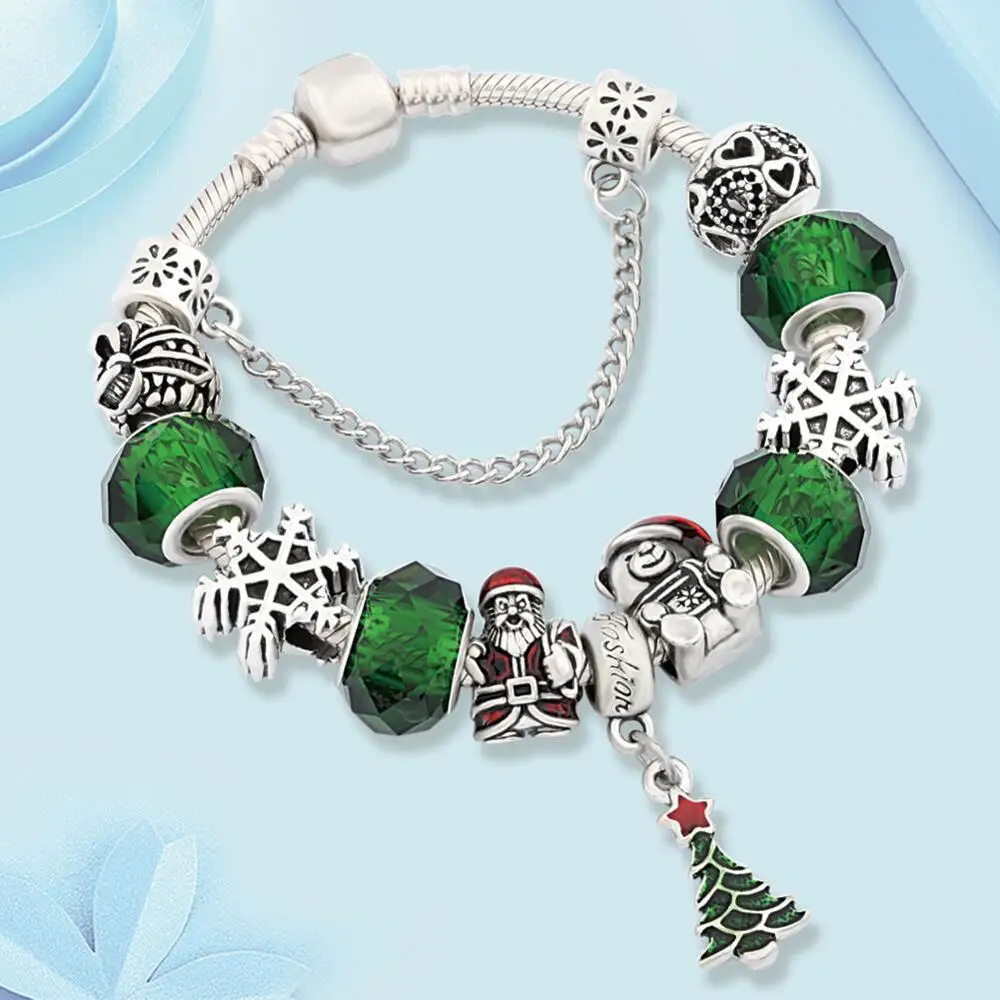 Прямая поставка новый зеленый браслет с подвеской в виде рождественской елки