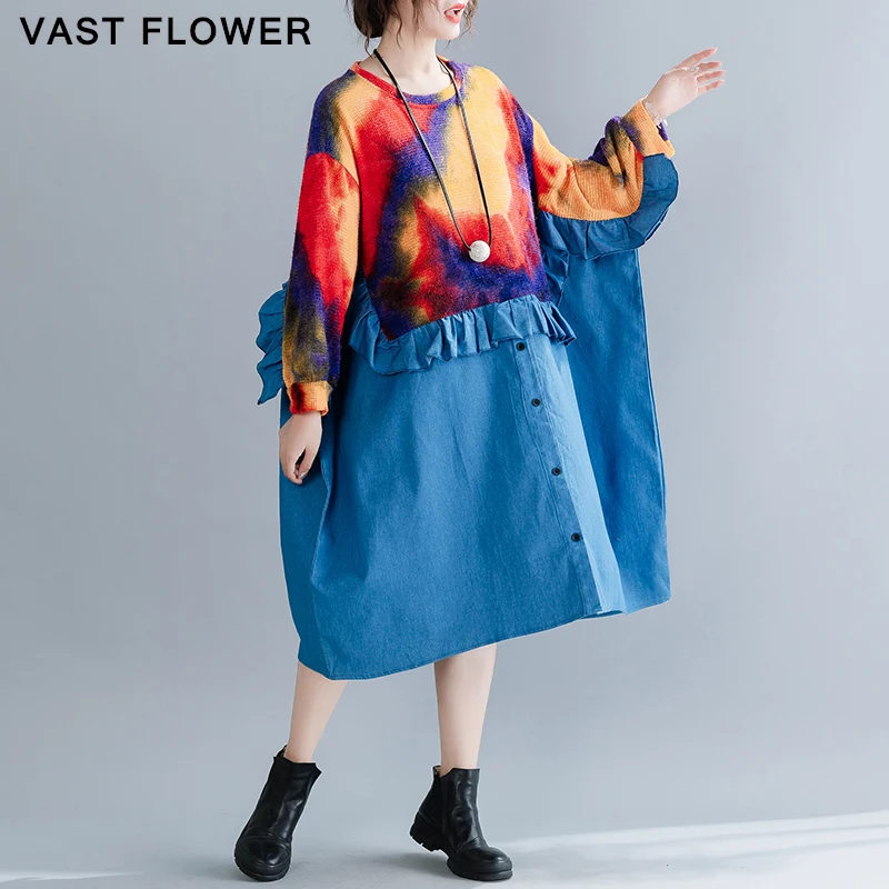 По сравнению с Размеры вязаное изделие в винтажном стиле Платье принтом для