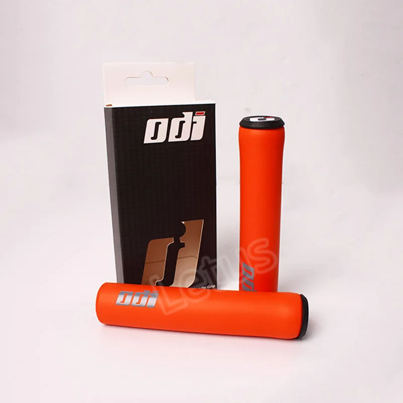 Orange 1 Pair ODI Упоры для рук на руль велосипеда MTB велосипед силиконовая рукоятка ручки противоскользящие амортизирующие мягкие горные ручка велосипедного руля Аксессуары для велосипеда - Цвет: Orange 1 Pair