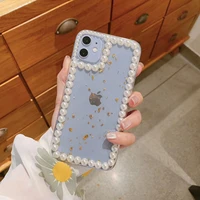 diy belt diamond with pearl fashion phone case for iphone12 12pro max 11 11pro max x xr xs max transparent soft silicone