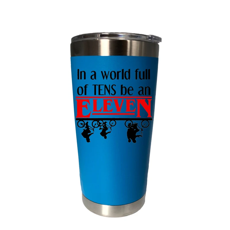 20 oz sky blue Странные Вещи 30 унций стакан дорожная Автомобильная кружка с двойными стенками Изолированная вакуумная фляжка термос из нержавеющей стали термос для воды, кофе кружка - Цвет: 20 oz sky blue