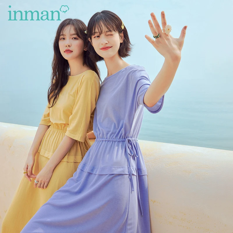 INMAN летнее свободное стильное платье нарядное женское удобное с завязками