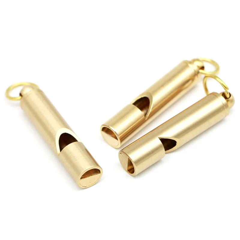 Ретро свисток из чистой латуни для выживания на открытом воздухе подвесной