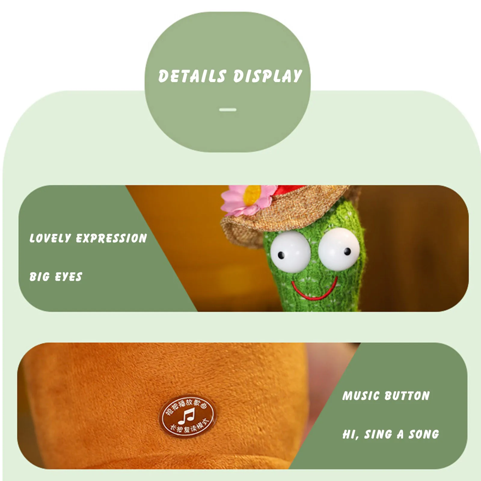 

Cactus Plush Toy Electronic Shake Dancing toy with the song plush cute Dancing Cactus Early Childhood Education Toy For children