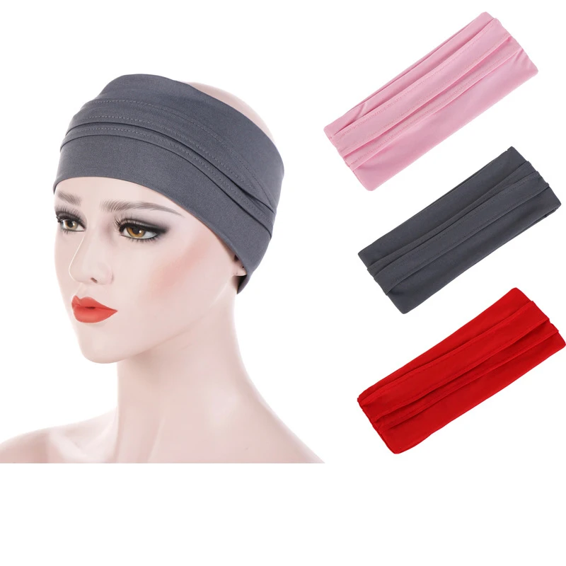 

Wide Hairbands Sports Workout Running Head Wrap Turban Hair Accessories Solid Color Yoga Sports Headband Elastic Hair Bands