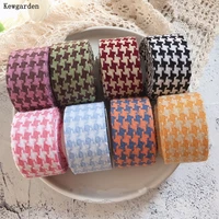 kewgarden diy make bows hair accessories houndstooth ribbon 1 5 1 15mm 25mm 40mm handmade carfts sewing gfit packing 10 yards