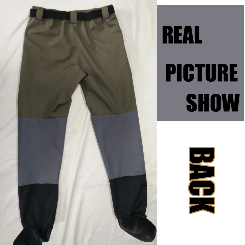 Непромокаемые брюки на талии 3 слойные дышащие рыбацкие сапоги с карманами и