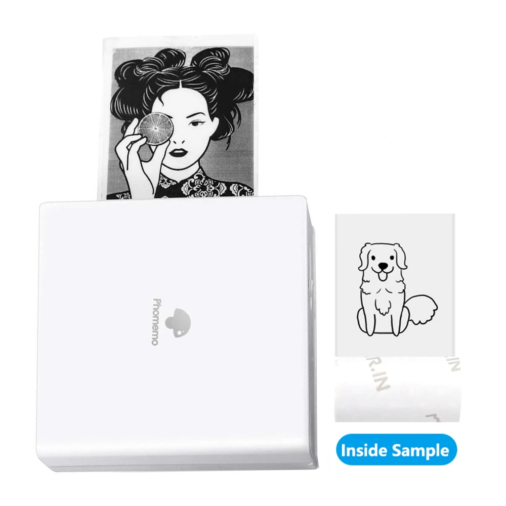 Ручной принтер Phomemo M02 термонаклейка совместимый с Bluetooth для печати этикеток