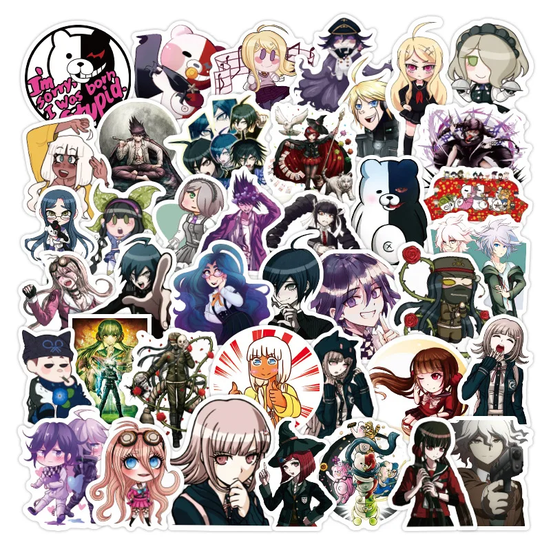 10 Вт 30 50 шт. игры Danganronpa Стикеры s Водонепроницаемый Аниме ПВХ DIY Чемодан Наклейки