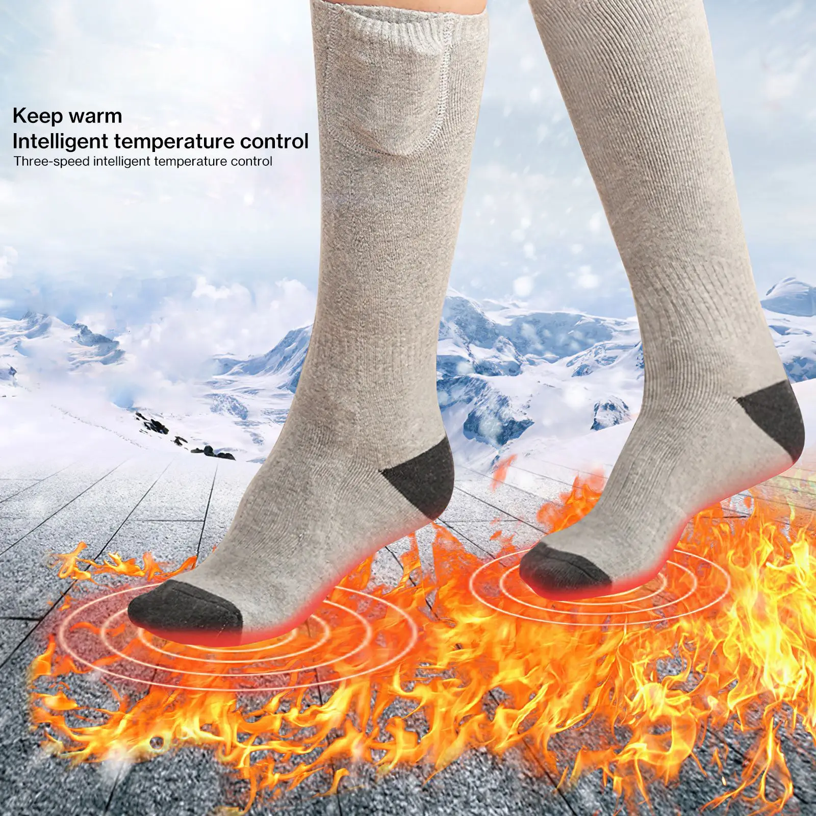 

Электрические носки с подогревом, термоноски с зарядкой от USB, 3 уровня температуры, регулируемые носки с подогревом для зимних лыж, велоспор...