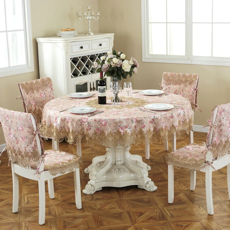 Европейская роскошная скатерть с вышивкой для обеденного стола цветами