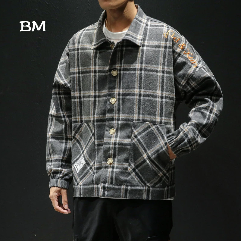 DN плед Большой размер 5XL рубашка японский harajuku Простые повседневные рубашки хип