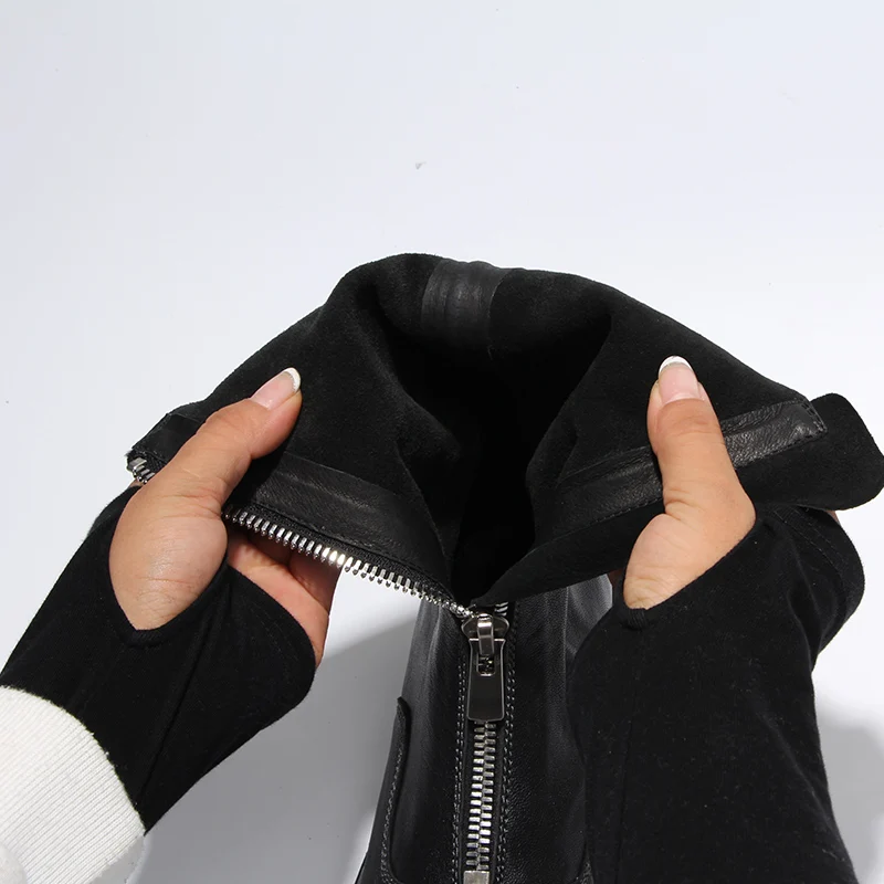 Сапоги Vangull женские из натуральной овечьей кожи до середины икры модная