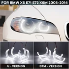 Дневсветильник свет вырезать стиль DTM U-образный свет DTM стиль Halo Кольцо Кристалл глаза ангела для BMW X6 E71 E72 X6M 2008-2014