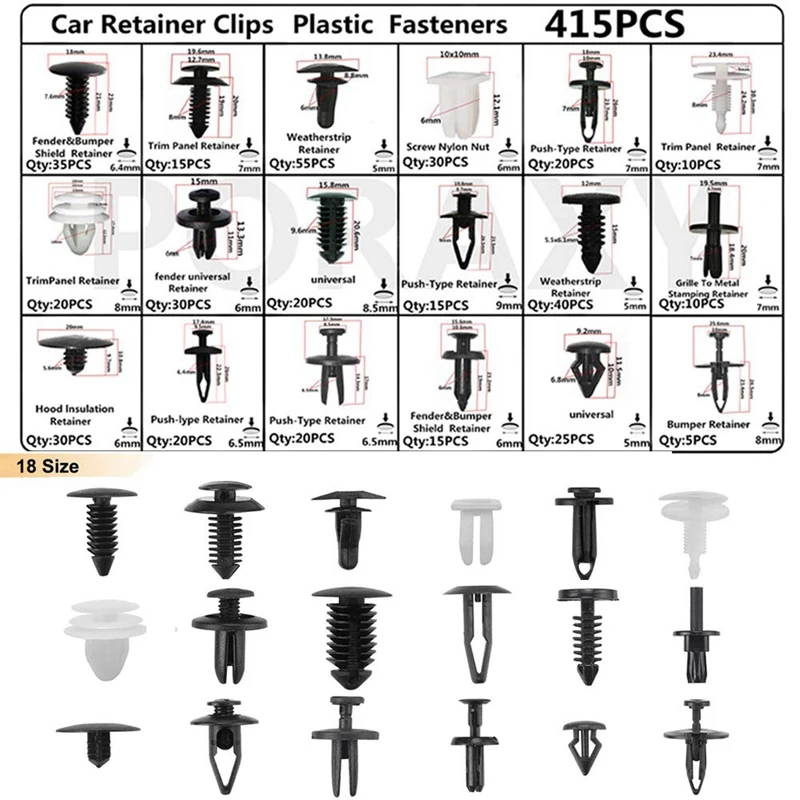 456 шт. автомобильный фиксатор Зажимы Пластиковые крепежные детали комплект-Авто