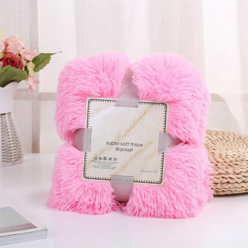 Трехразмерное мягкое теплое однотонное плюшевое одеяло для дивана фланелевое