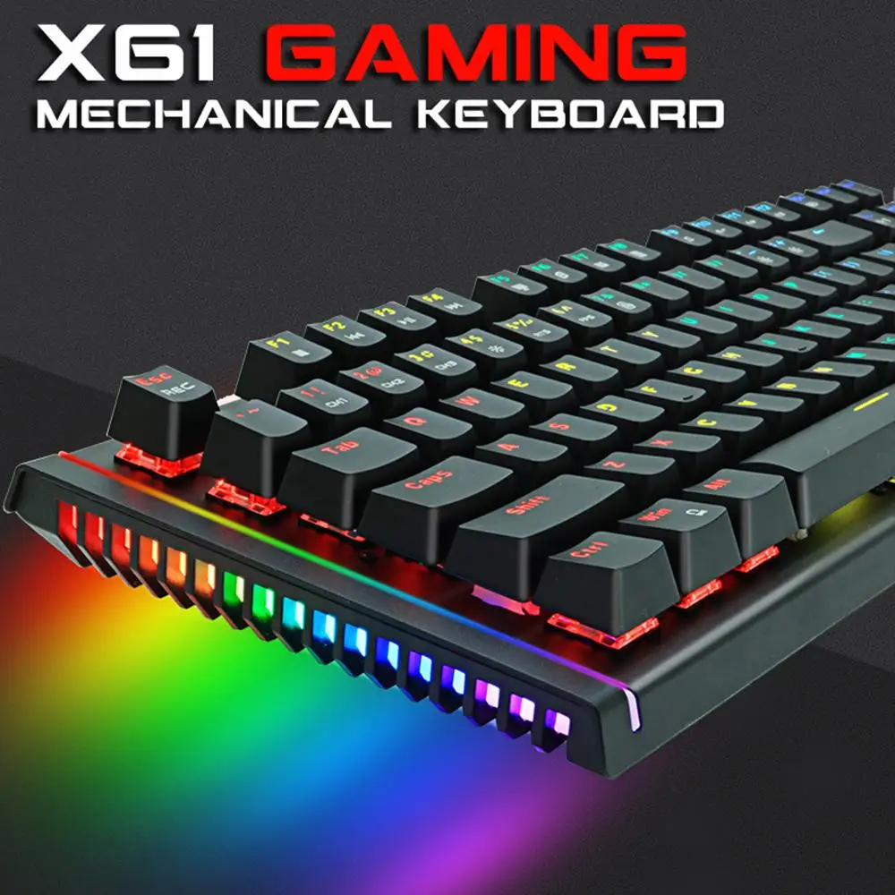Клавиатура x61 Механическая с подсветкой игровая проводная клавиатура Anti ghosting