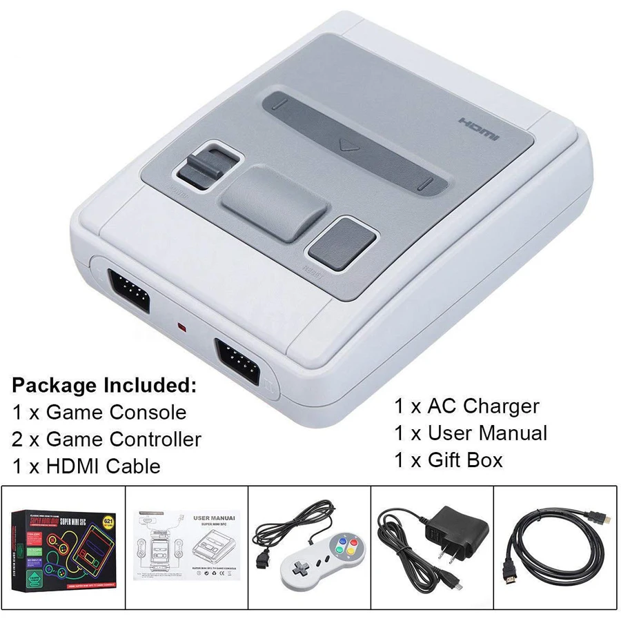 Super SNES Mini HD family tv 8 бит игровая консоль Ретро Классический выход портативный