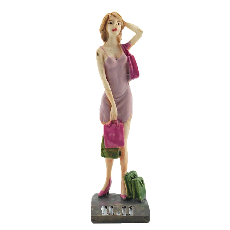 

resin figure model toy shopping girl
