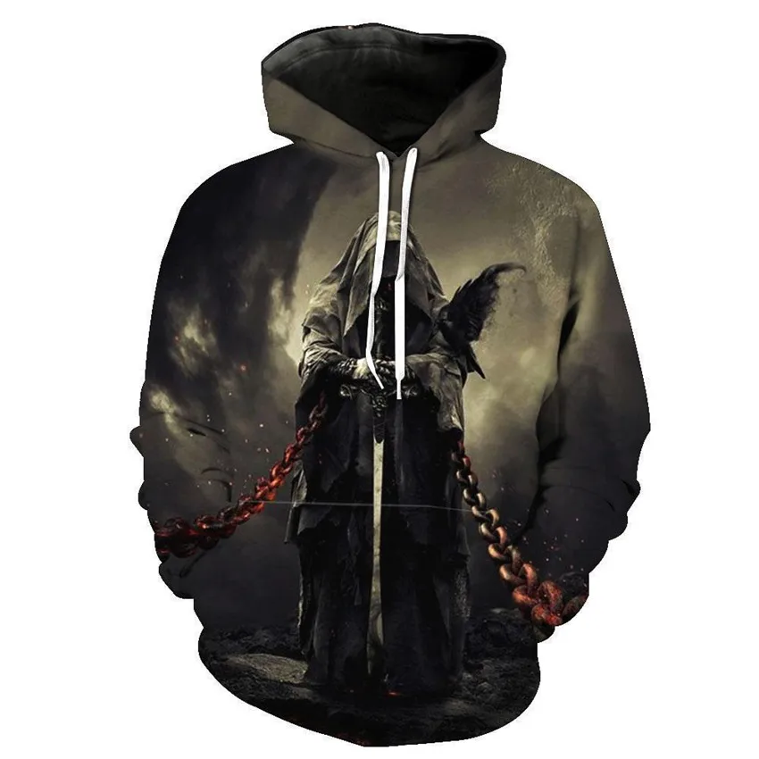 

KISSQIQI Men's Sweatshirt Funny Skull Hoodies 3D Hoodies Men Tracksuits Casual Streetwear Hooded Pullover Maximum Size 5XL