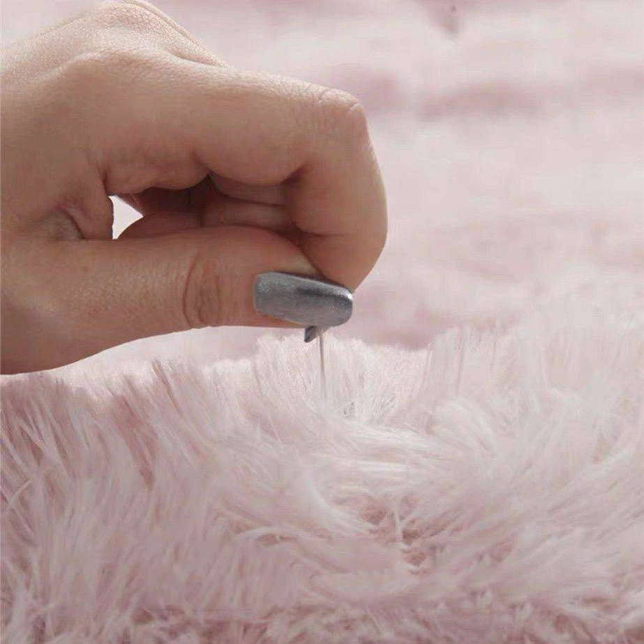 Розовый ковер гостиной украшения с пушистым Квадратный Ковер Из Искусственного