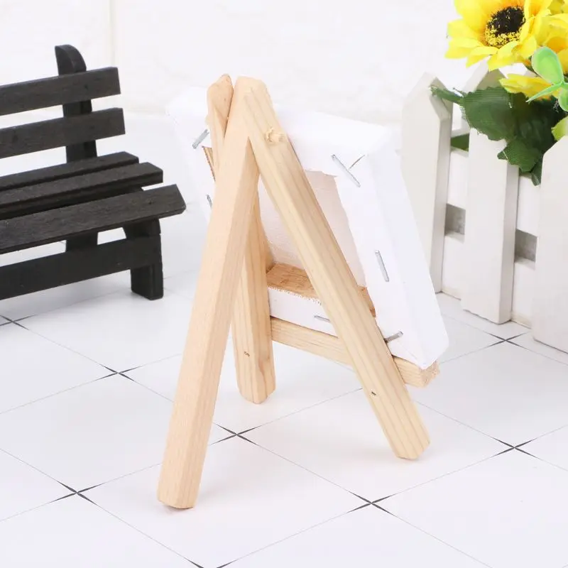 

Natural Wood Mini Easel Frame Tripod Display Meeting Wedding Table Number Name Card Stand Display Holder Children Painting Craft