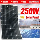 Гибкая солнечная панель, 500 Вт, 250 Вт, 18 в, система питания от солнечной батареи, зарядное устройство, комплект солнечной панели, полная система для дома и кемпинга солнечная панель батарея солнечные панели батареи