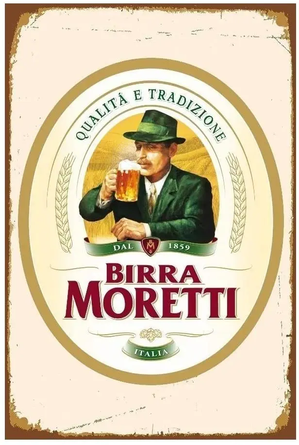 

Birra Moretti Italian Italy Beer Retro Tin Sign Metal Sign TIN Sign 7.8X11.8 INCH