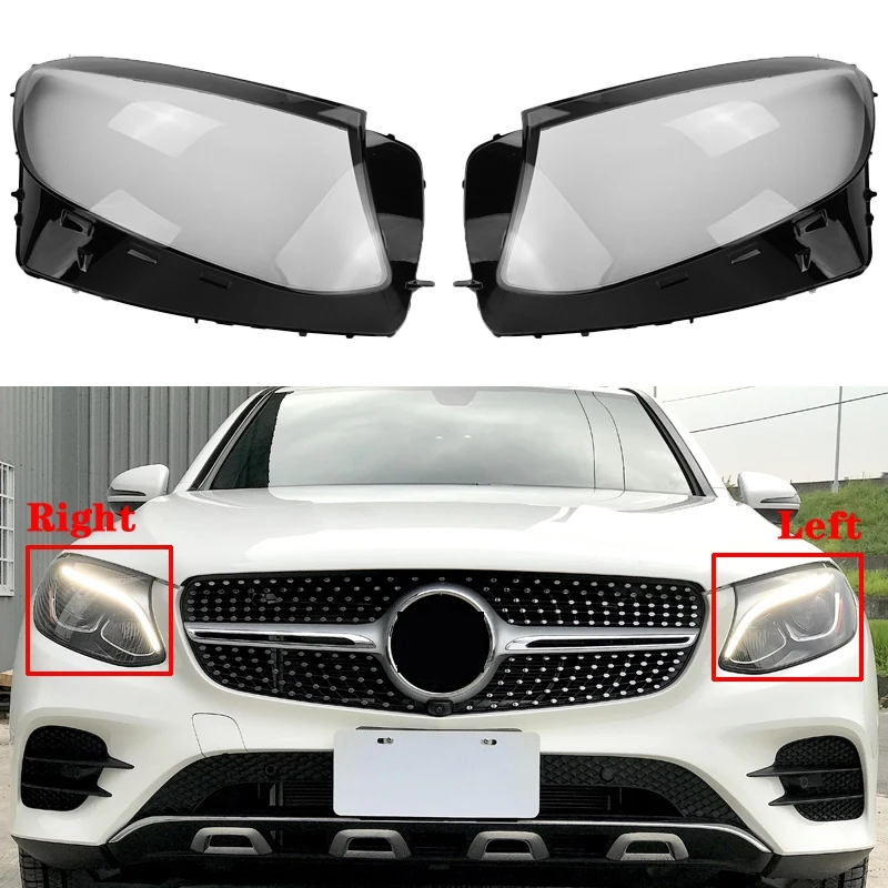 

for Mercedes-Benz W253 GLC 2016-2019 Headlight Shell Lamp Shade Transparent Lens Cover Headlight Cover
