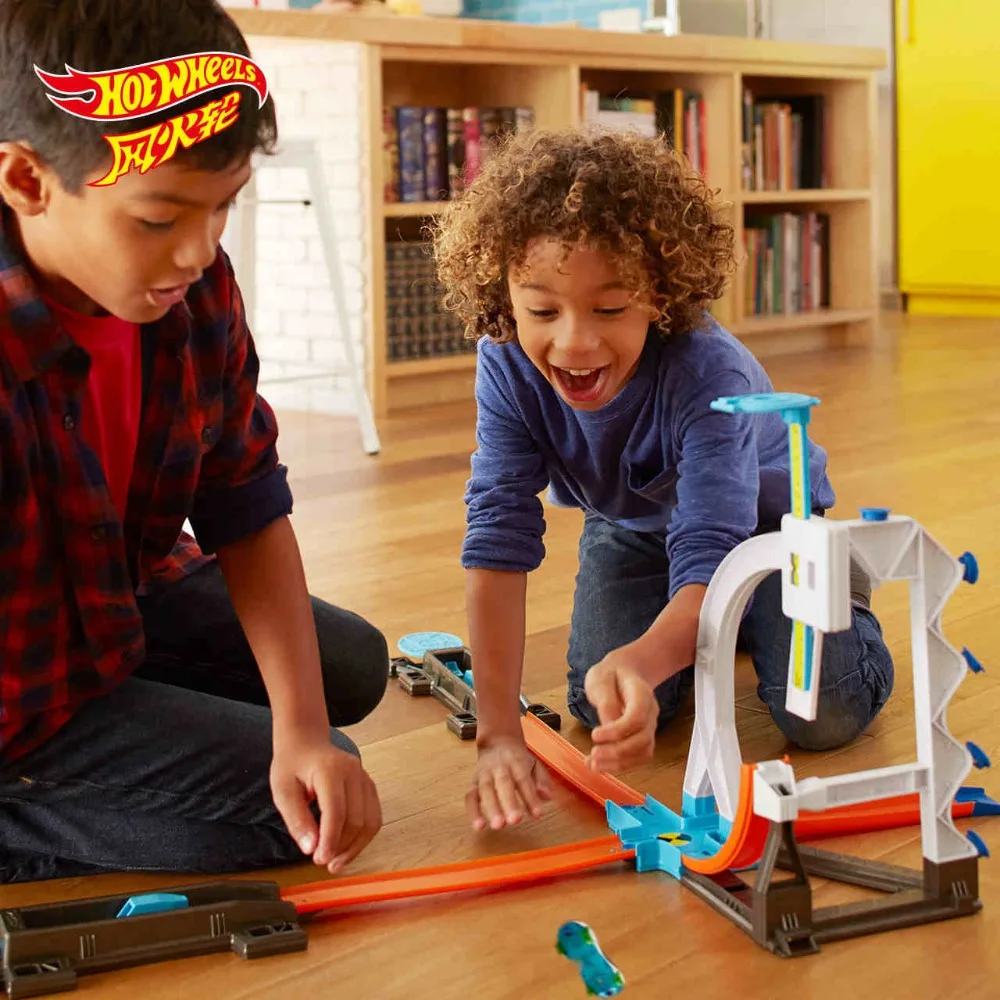 Оригинальный конструктор Hot Wheels 4 в 1 супер-трек модель автомобиля детские