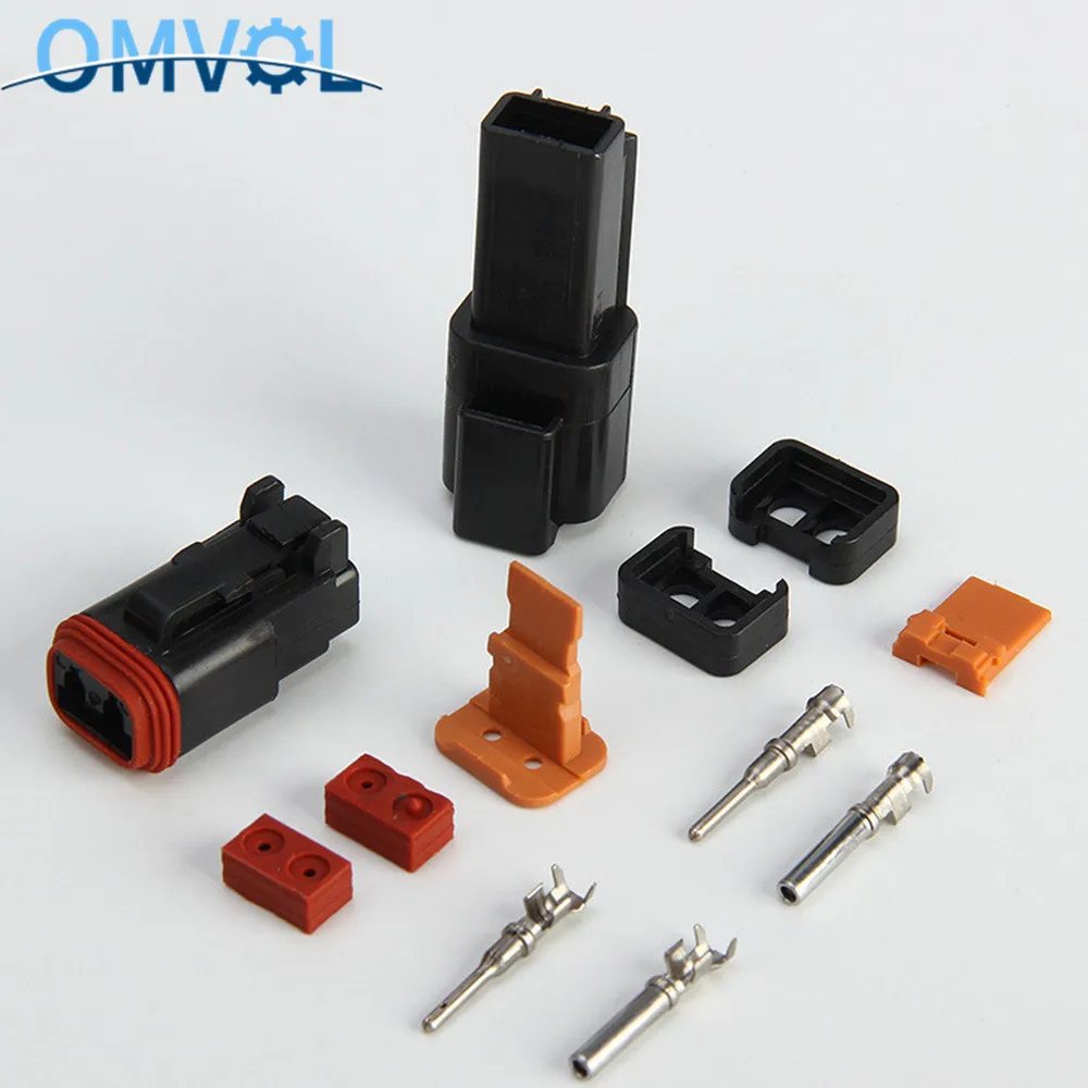 1Set 2Pin Waterproof Electrical Wire Connector Plug Deutsch Style Enhanced Seal Shrink Boot Adapter DT06-2S DT04-2P | Обустройство