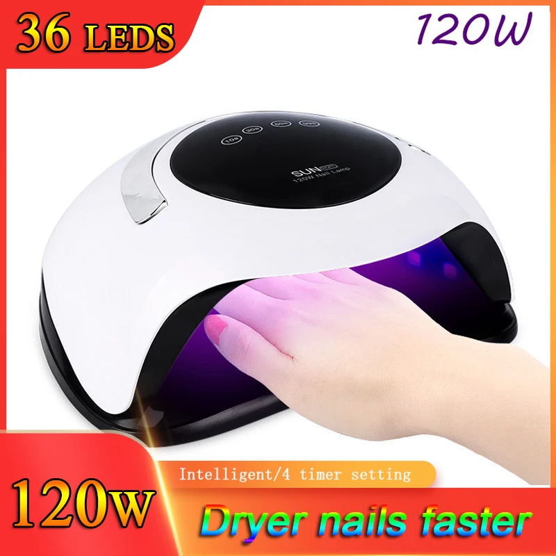 

120W High Power Nail Dryer Fast Curing Speed Gel Light Nail Lamp LED UV Lamps For All Kinds of Gel With Timer And Smart Sensor