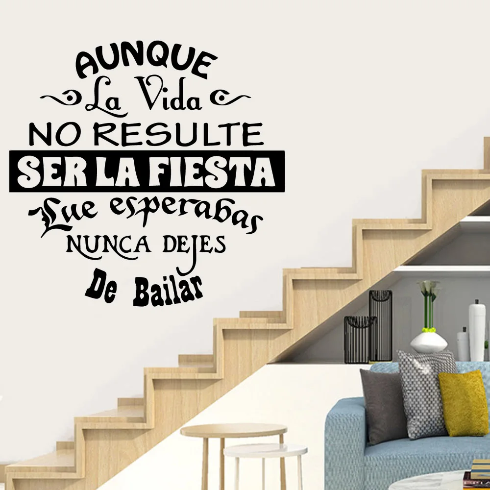 

New spanish phrase sentences Modern Fashion Wall Art Stickers For Living Rooms Vinyl Mural Home Decor Sticker Quotes Wall Decals