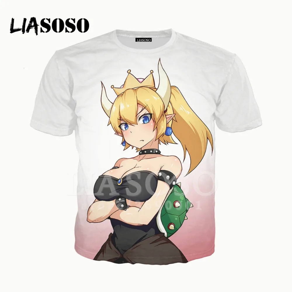 LIASOSO 3D с принтом Мужские и женские аниме пикантные милые девушки Bowsette мыши летняя