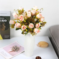 rose colour silk peony artificial flowers bouquet 10 big head and 5 bud cheap fake flowers for home wedding decoration indoor