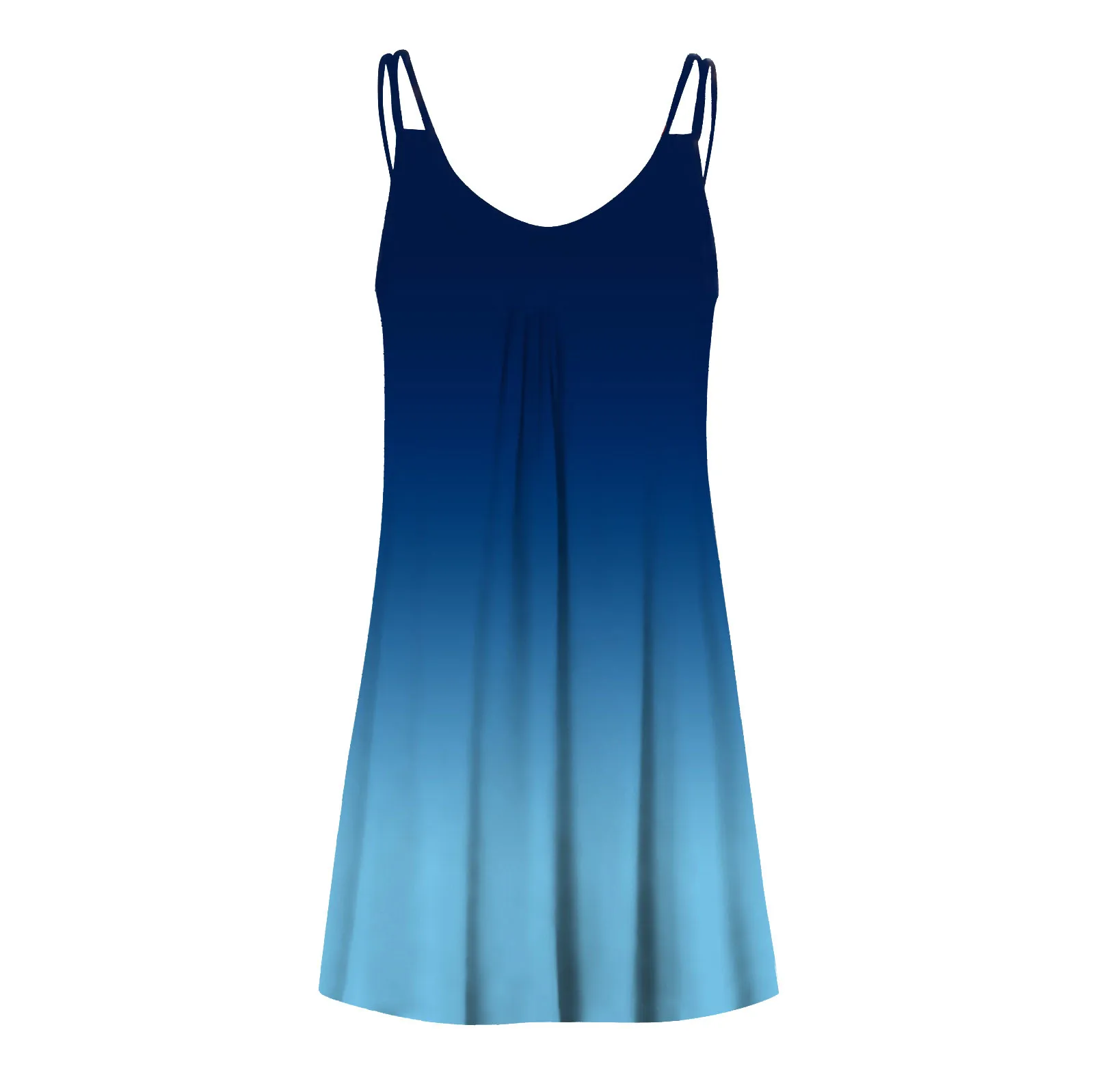 

Vintage Summer Dresses Womens Casual Gradient Tie-dye Print Sleeveless Dress V Neck A-line Mini Sundress