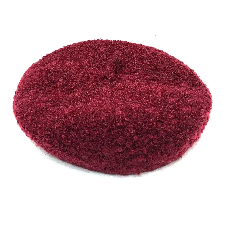 wine red VISROVER alplaca женский шерстяной берет Женская вязаная шапка весна осень зима однотонная шляпа наивысшего качества Женская Boina - Цвет: wine red