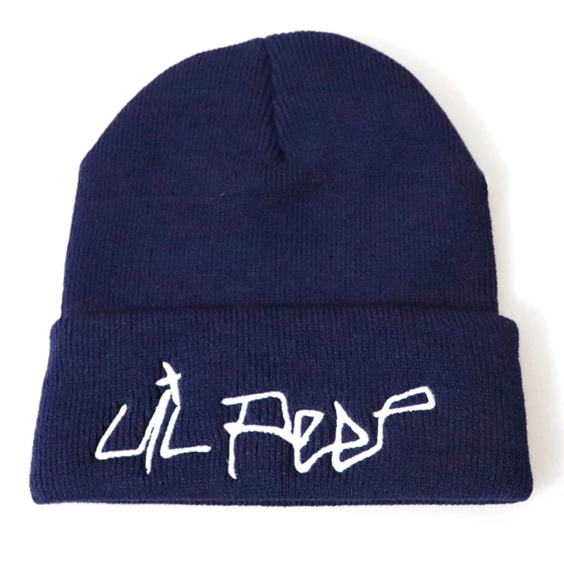 Lil Peep Beanie с вышивкой Love lil. peep Мужская и женская вязаная шапка вязанные шапочки Skullies теплая зимняя унисекс Лыжная хип-хоп шапка - Цвет: NV1