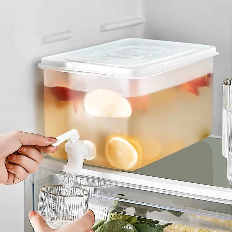 

Refrigerator Cold Kettle with Faucet Lemonade Bottle Drinkware Kettle Pot Beverage Dispenser Portable Cool Water Bucket Kitchen