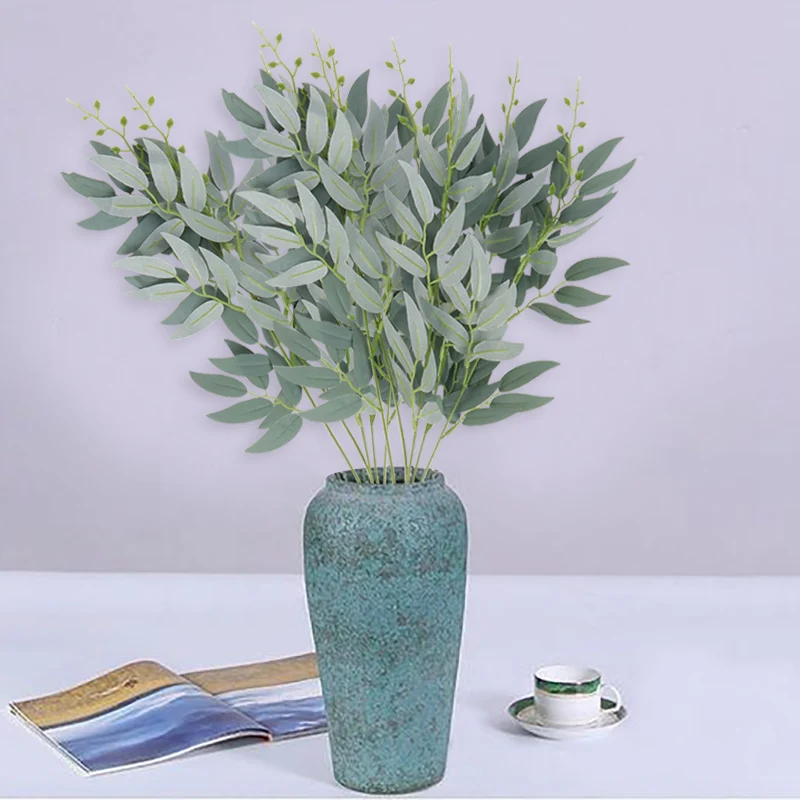 Ассорти зеленое Эвкалиптовое искусственное растение с листьями свадебное