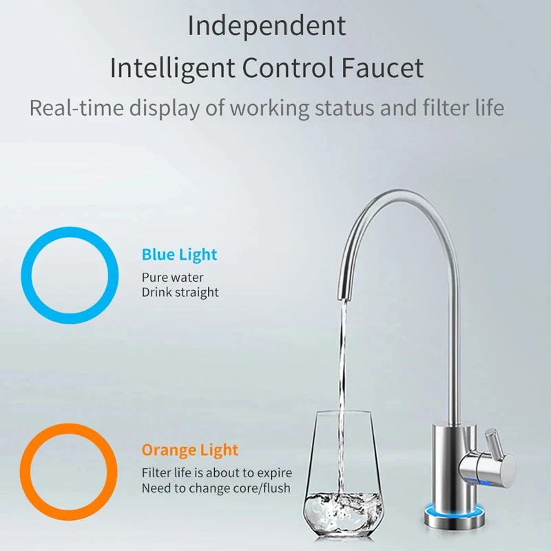 

Xiaomi Mi Water Purifier 600G Large Flow RO Reverse Osmosis Filtration Kitchen Appliance Smart Light Faucet Mijia APP Control