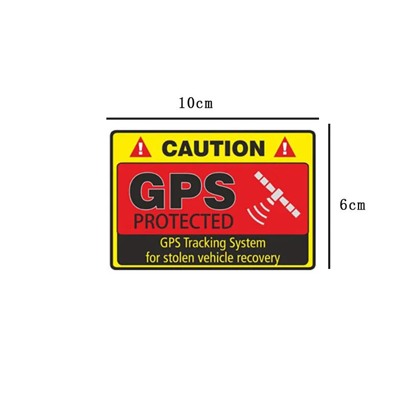 

10CM*6CM 4 Pcs Warning Car Sticker Caution GPS Tracking System Protected Decal for Laptop Truck Motorcycles Auto PVC