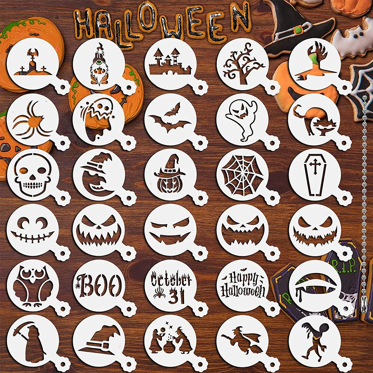 Трафарет для торта на Хэллоуин 30 шт. трафарет печенья форма тыквы помадки кофе