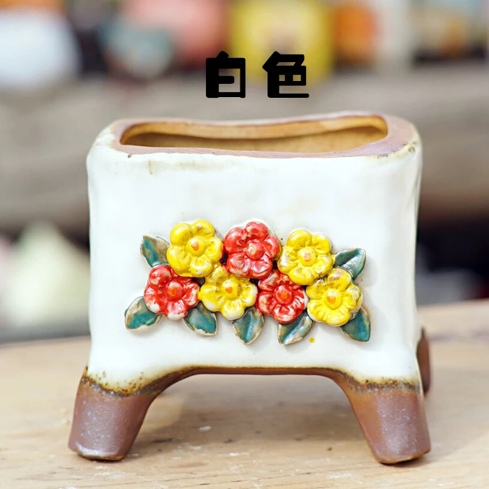 Разноцветный горшок ручной росписи в ретро-стиле креативный керамический