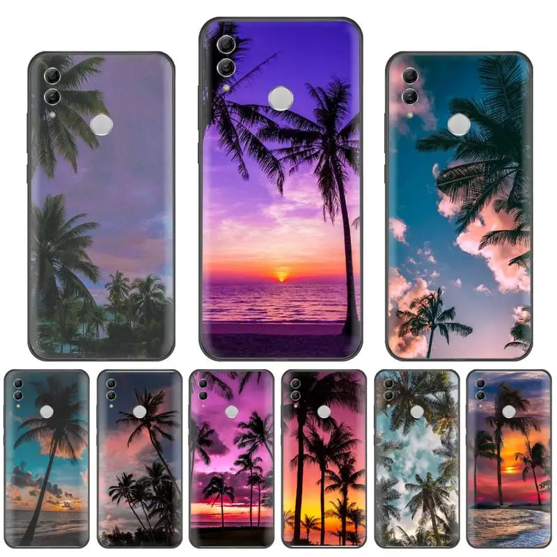Пляжный силиконовый черный чехол для телефона Huawei P9 P10 P20 P30 Pro Lite smart Mate 10 20 Y5 Y6 Y7 2018