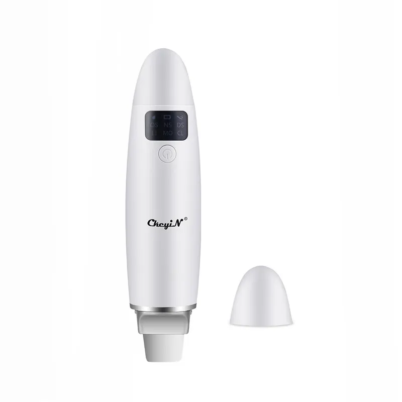 

CkeyiN 2 in 1 Ultrasonic Vibration Skin Scrubber suction Blackhead Remover Pore Cleaner Beauty Device Facial Cleansing Skin LED
