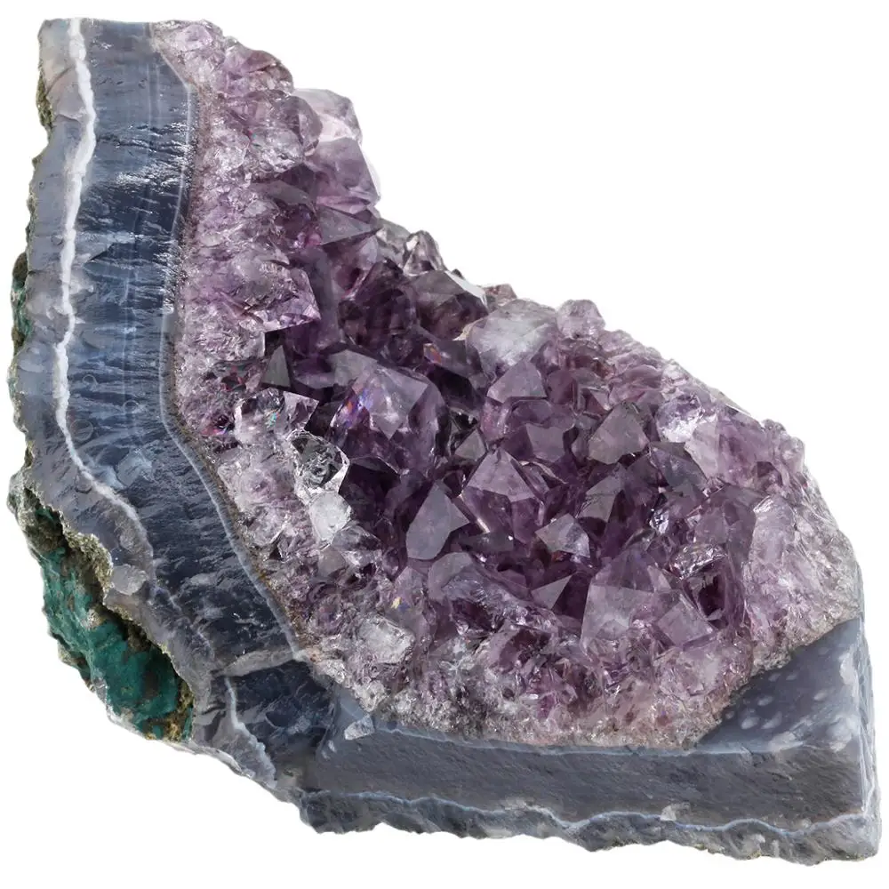 TUMBEELLUWA 1Pcs  2.95'' Natural Raw Amethyst Quartz Cluster Healing Geode Druzy Crystal Gemstone Mineral Specimen Home Decor